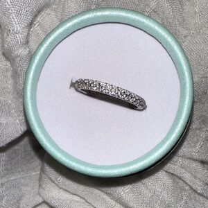 Silver Pavé Diamond-Style Women's Band - Sparkling Silver